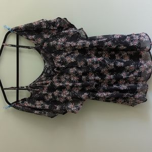 Torrid Size 3 Black floral off the shoulder top